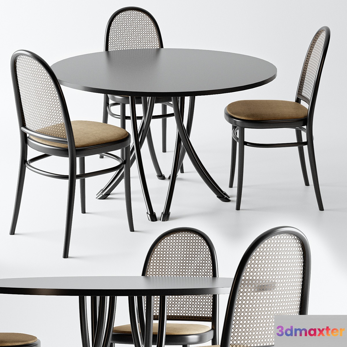 Gebrueder Thonet Vienna - Table and Chair 3D Max