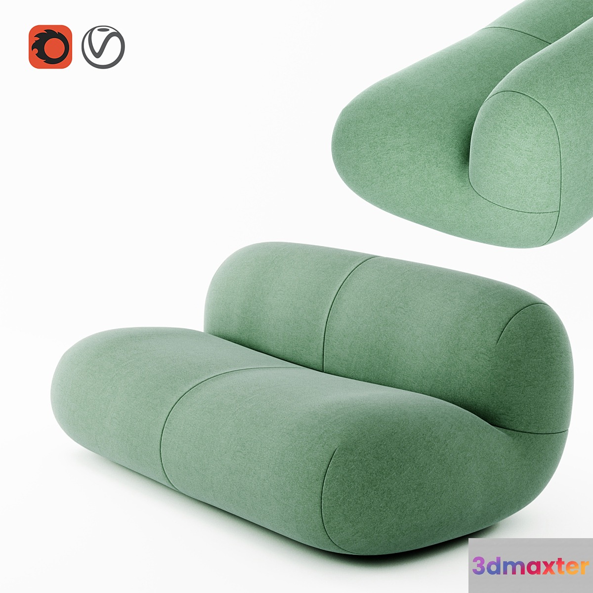 Ligne Roset Pukka Sofa 3D Max