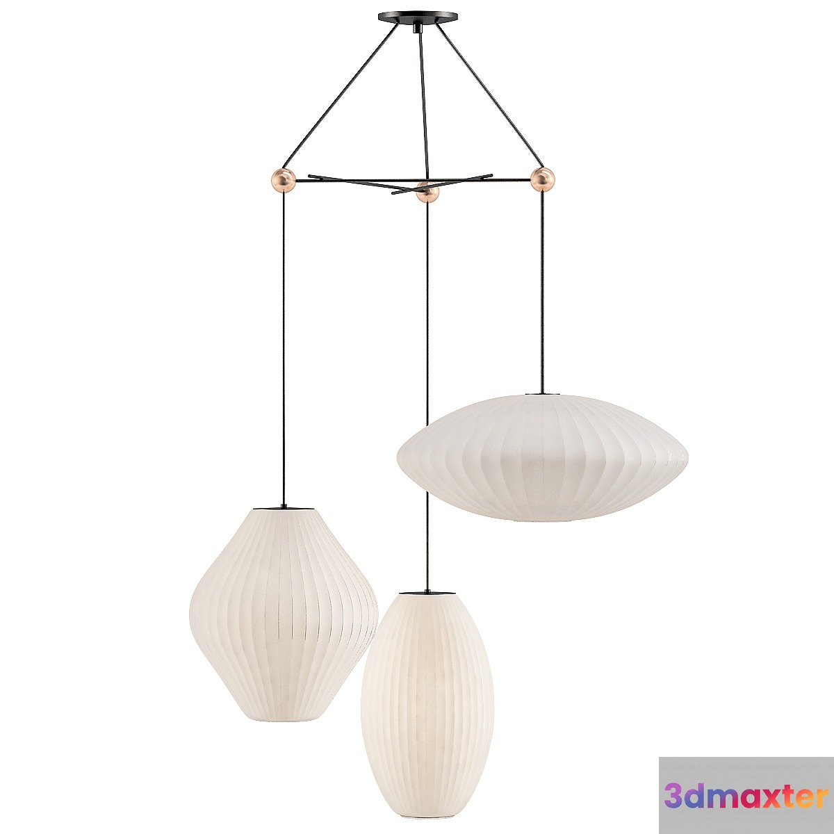triple_bubble_lamp_fixture 3D Max