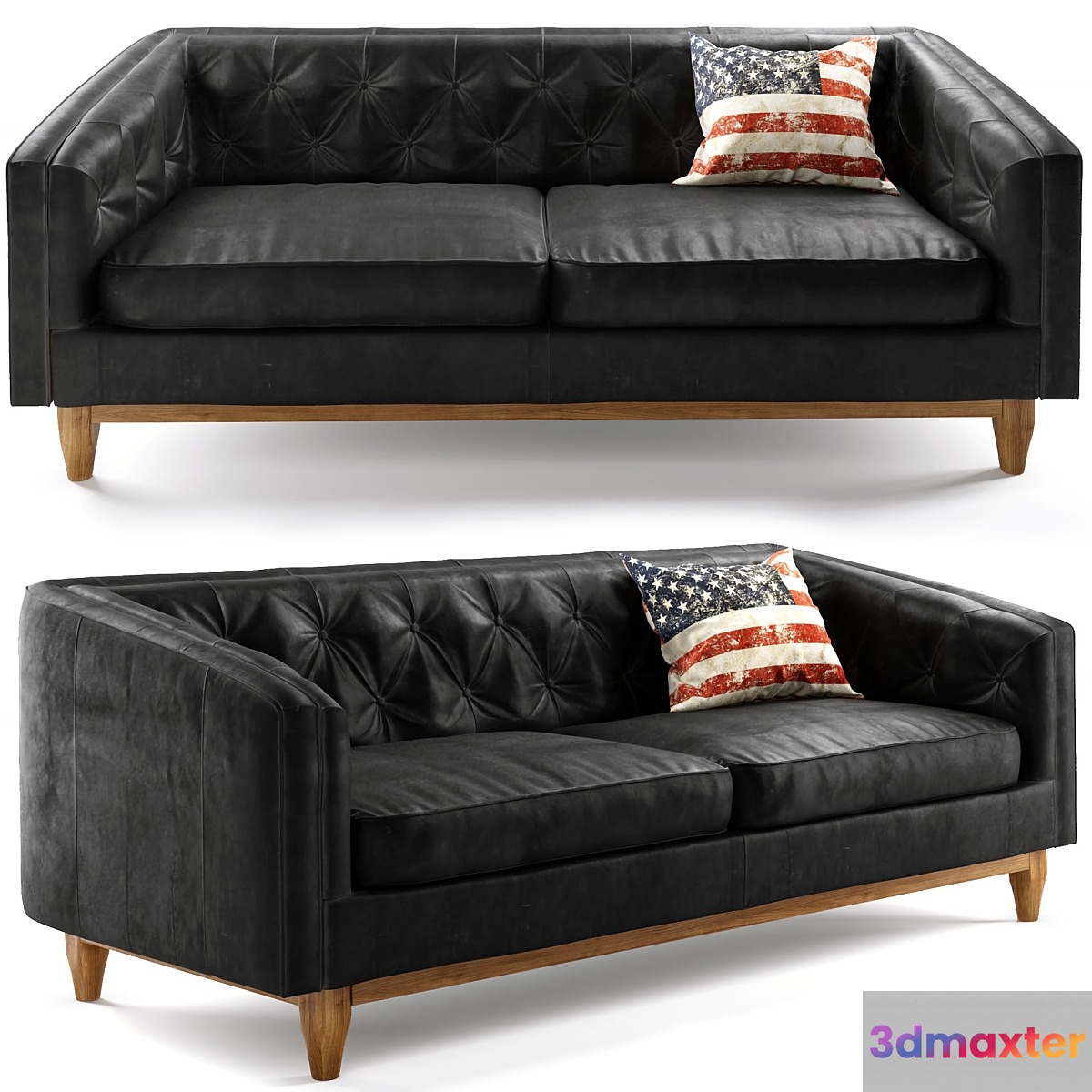 Alcott oxford black sofa 3D Max