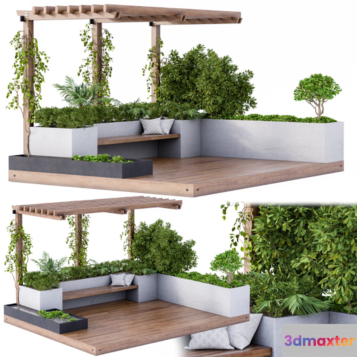 Roof Garden and Landscape Furniture with Pergola - No.3