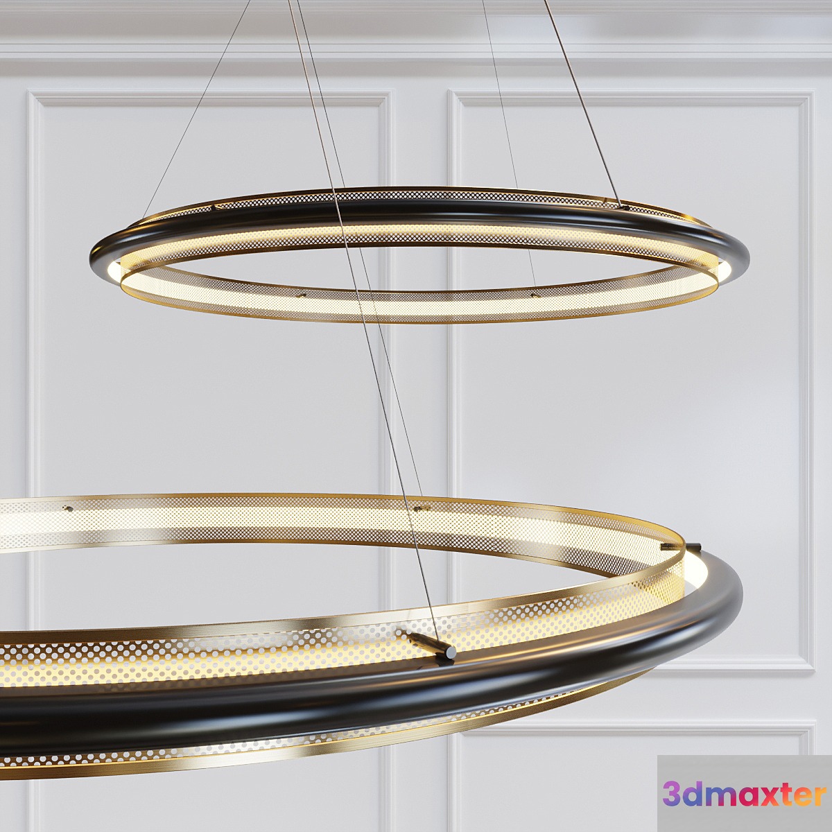 Perforated Single LED Chandelier 3D Max