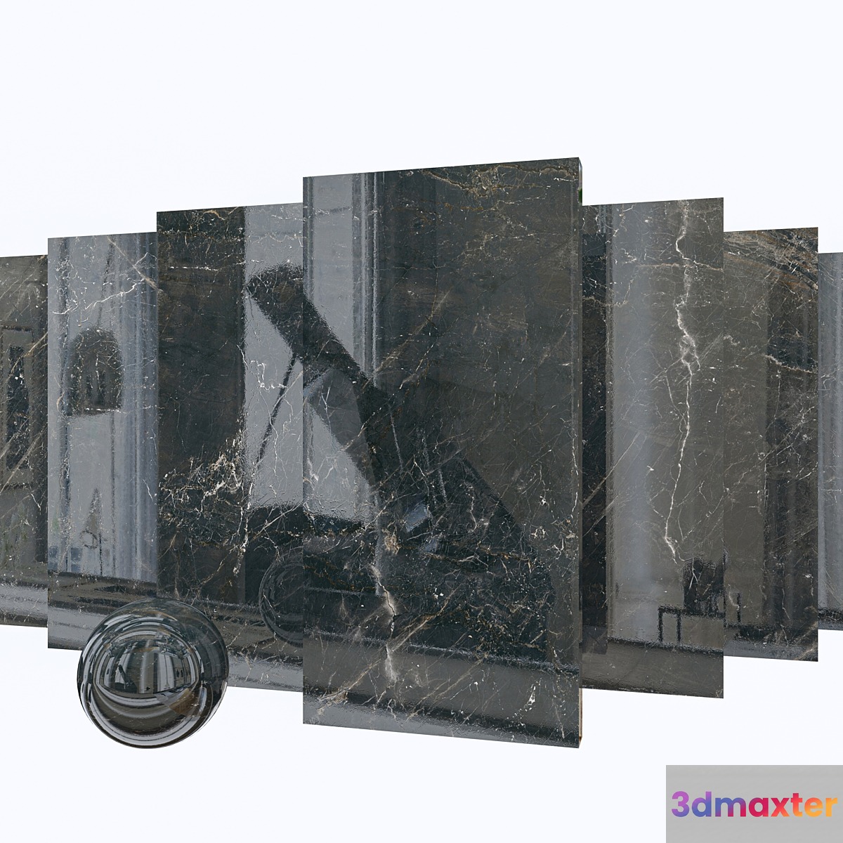 Marble Set Carelia Black 3D Max