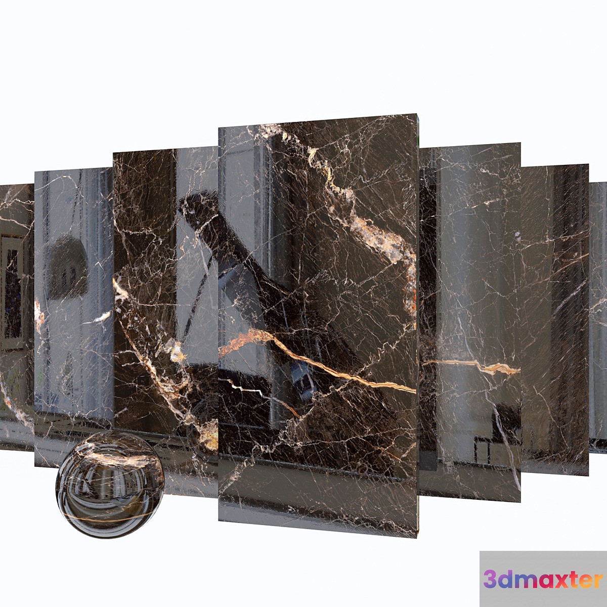 Marble Set Java Brown 3D Max