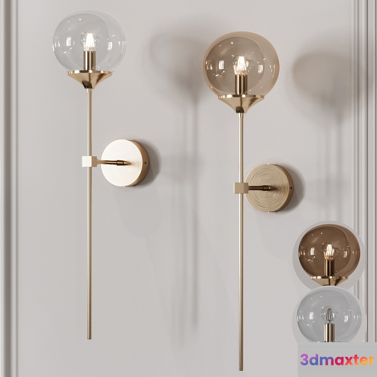 Retro Long Pole Brass Contemporary Wall Sconce