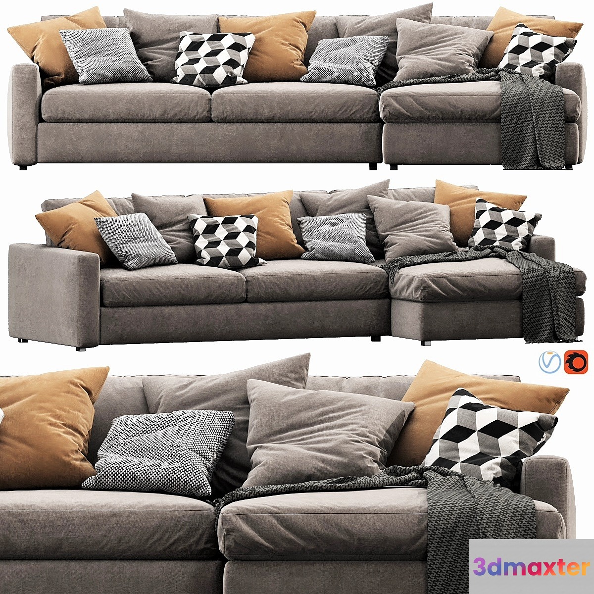 Linteloo Fabio Chaise Lounge 3D Max