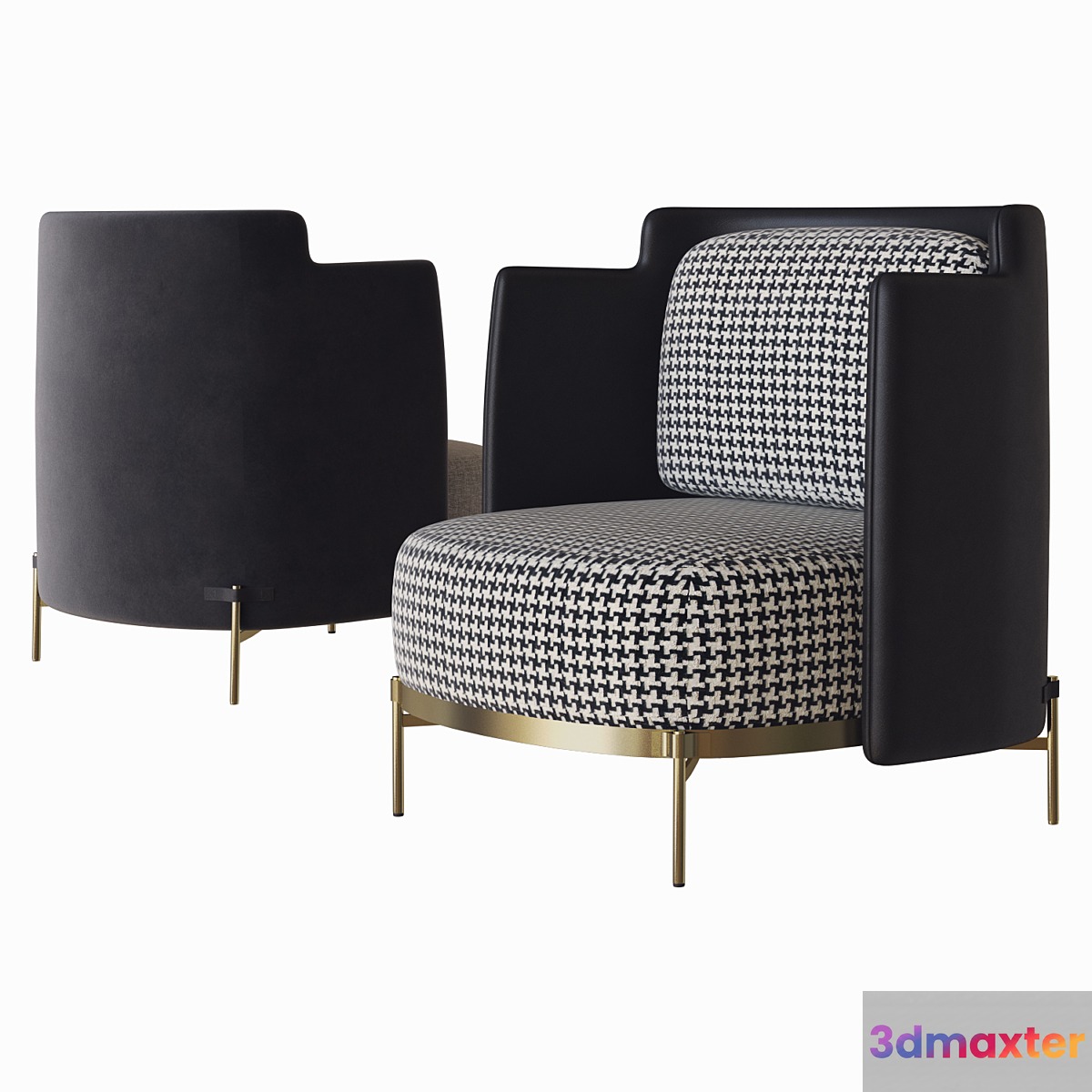 armchair with armrests tape minotti 3D Max