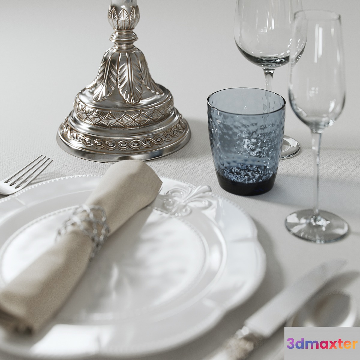 table setting with candlestick