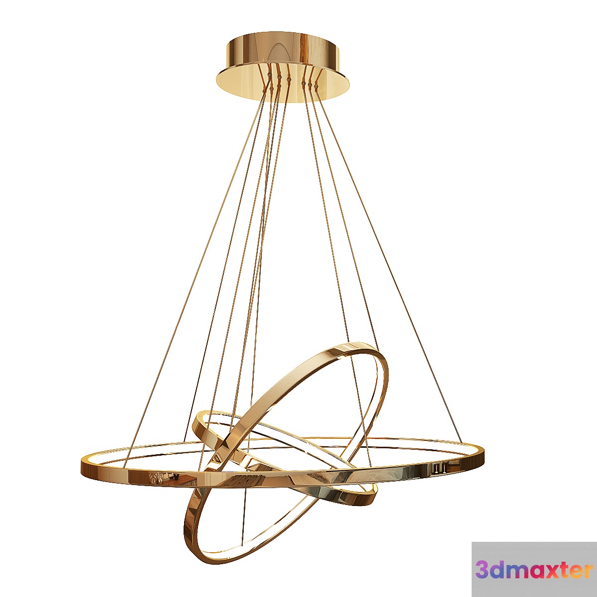 Chandelier contemporary hanging rings LED ring 3D Max