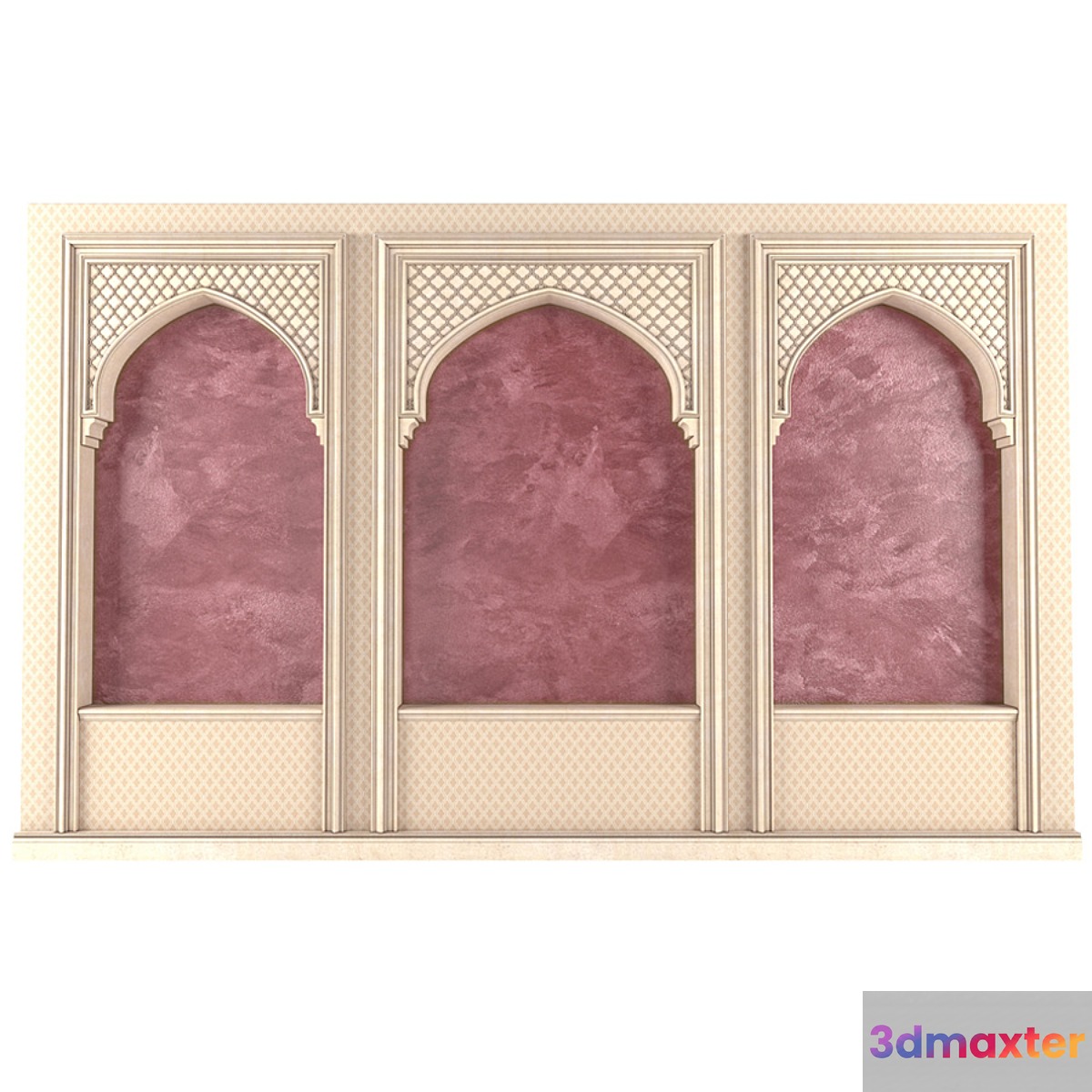 Oriental-style arch.Arabic wall 3D Max