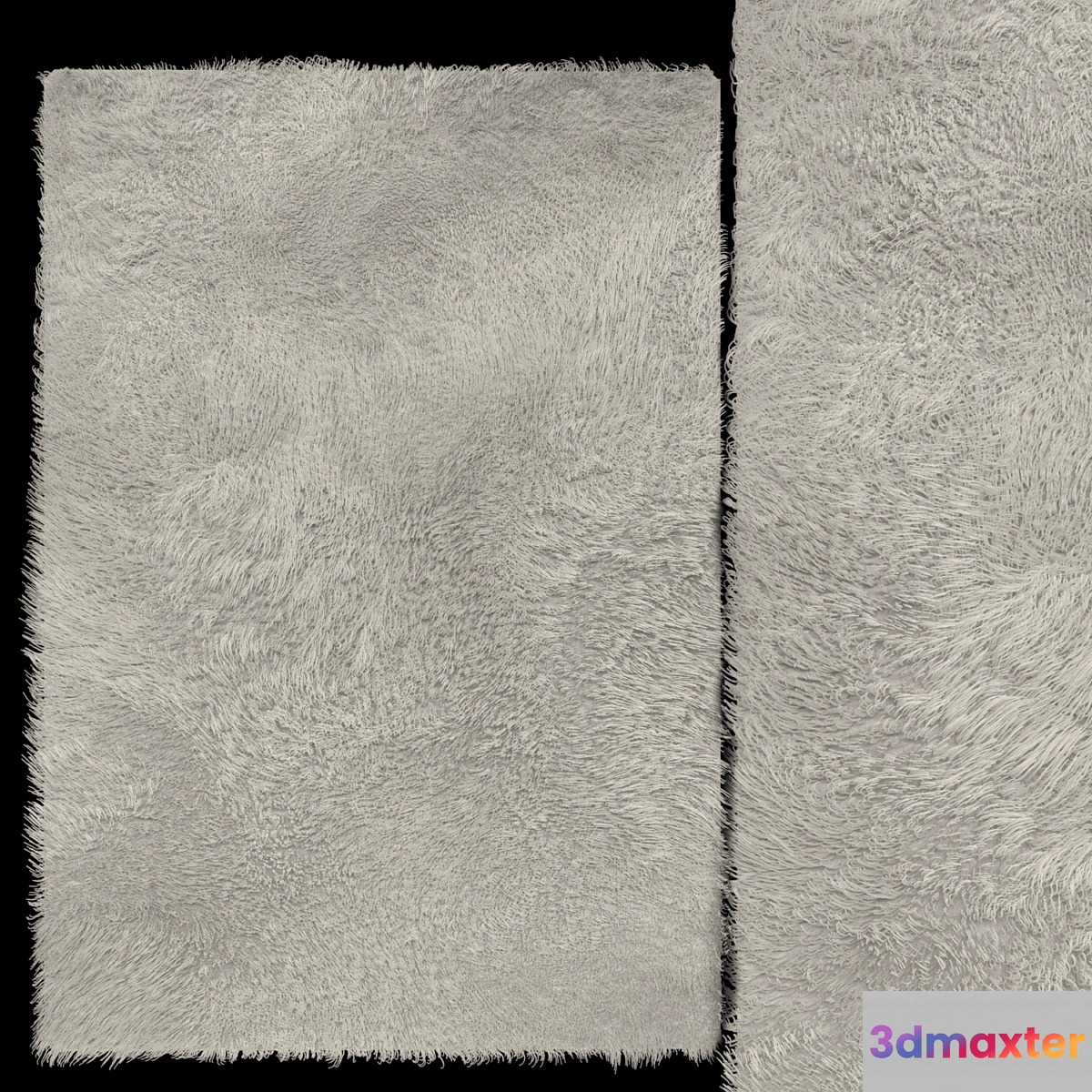 White fur rug 3D Max