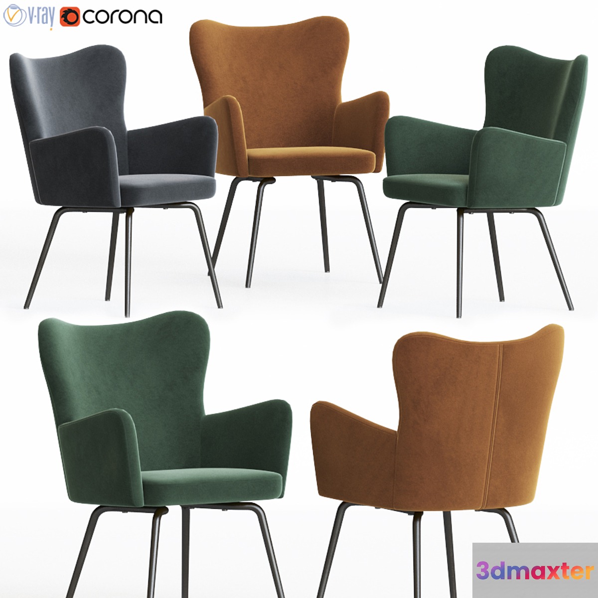 La redoute luxore dining chair 3D Max