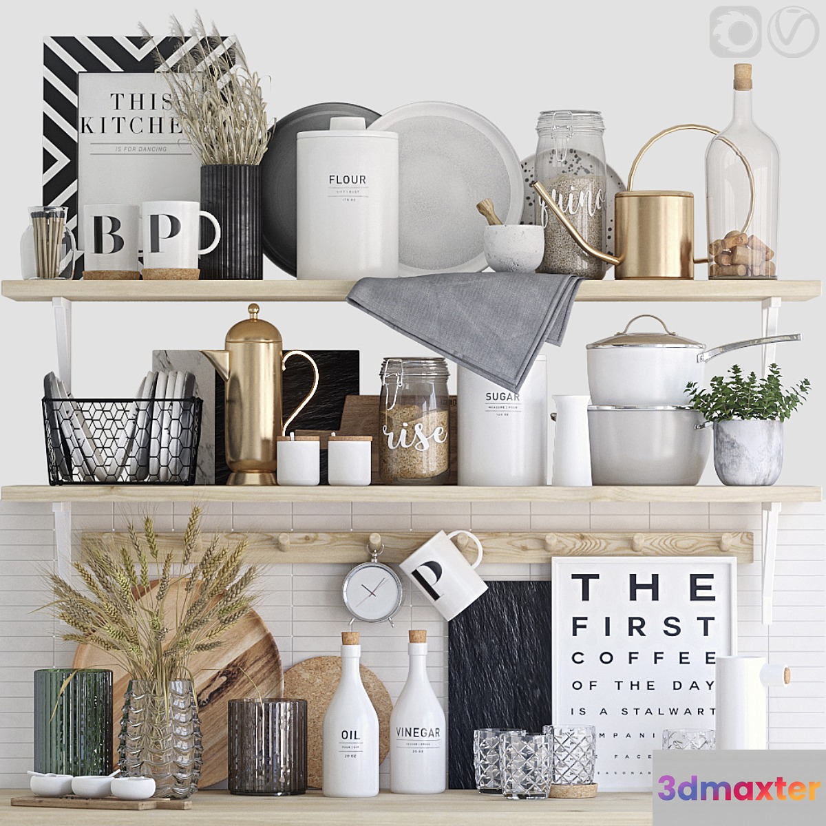 Decorative set for the kitchen 7 3D Max