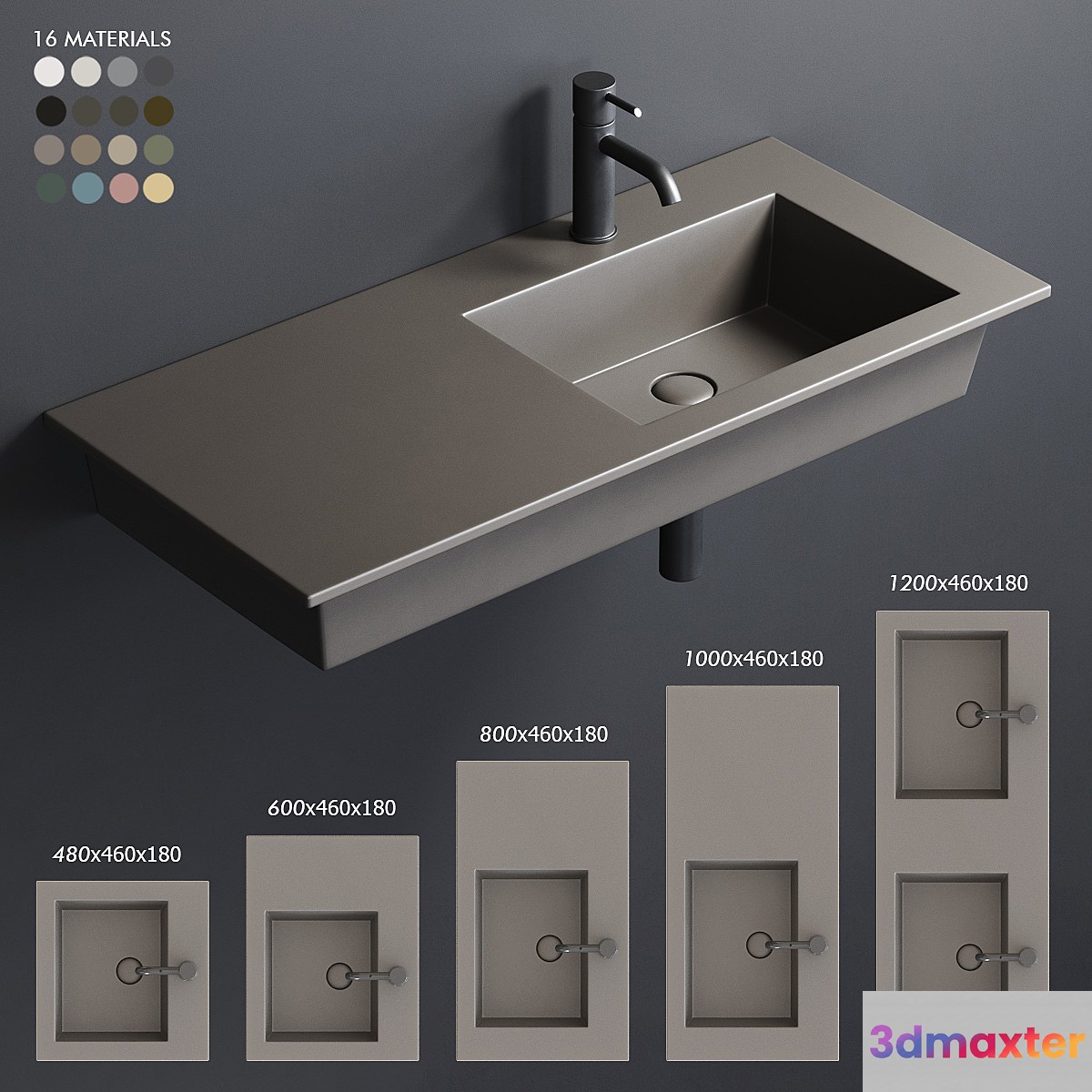 Ceramica Cielo Era Wall-Hung Washbasin 3D Max
