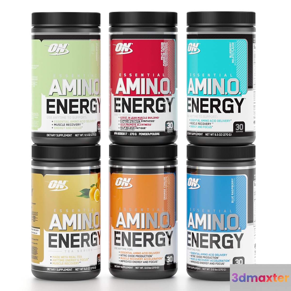 Amino Energi supplement bottle 3D Max