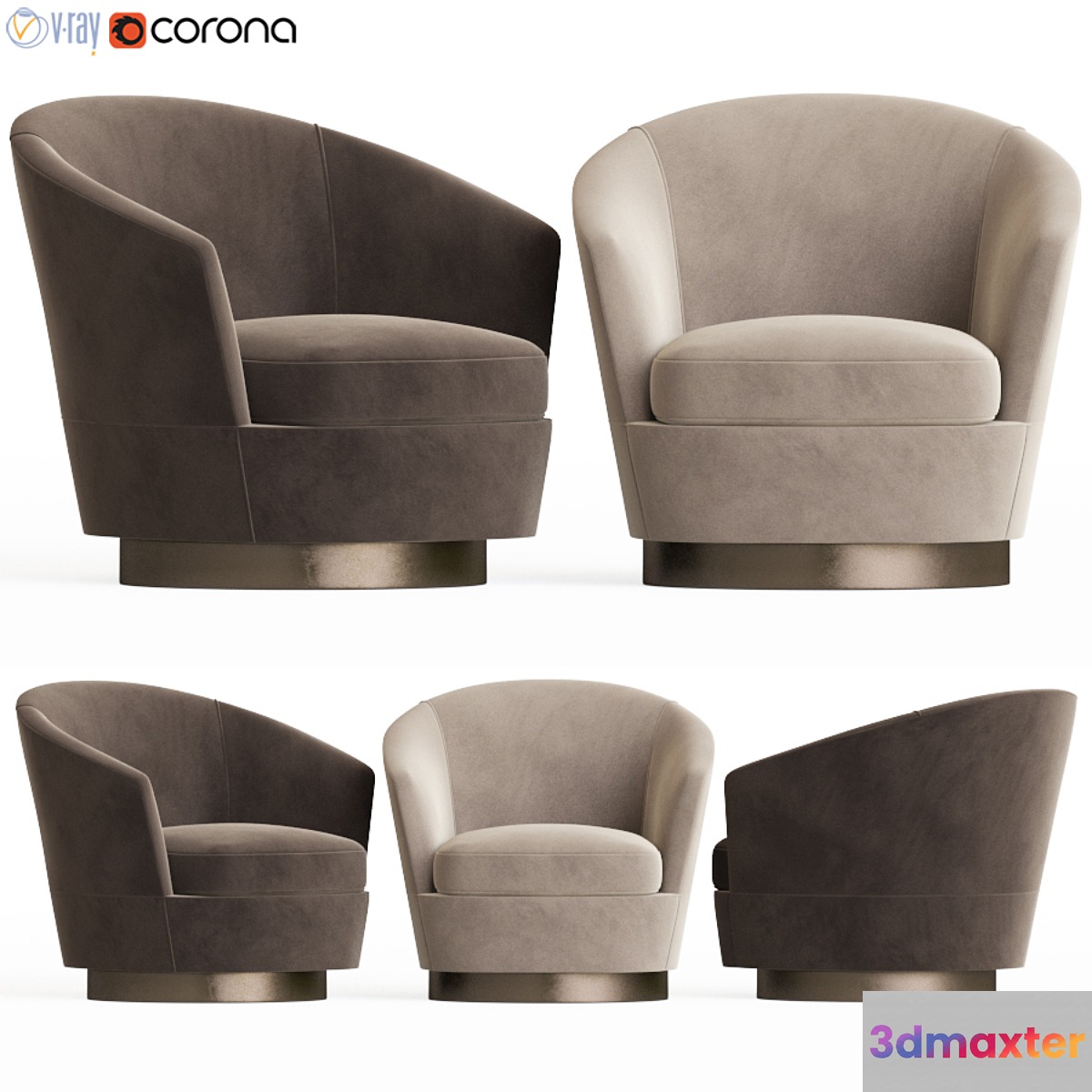 Jacques Low Back Armchair Minotti 3D Max
