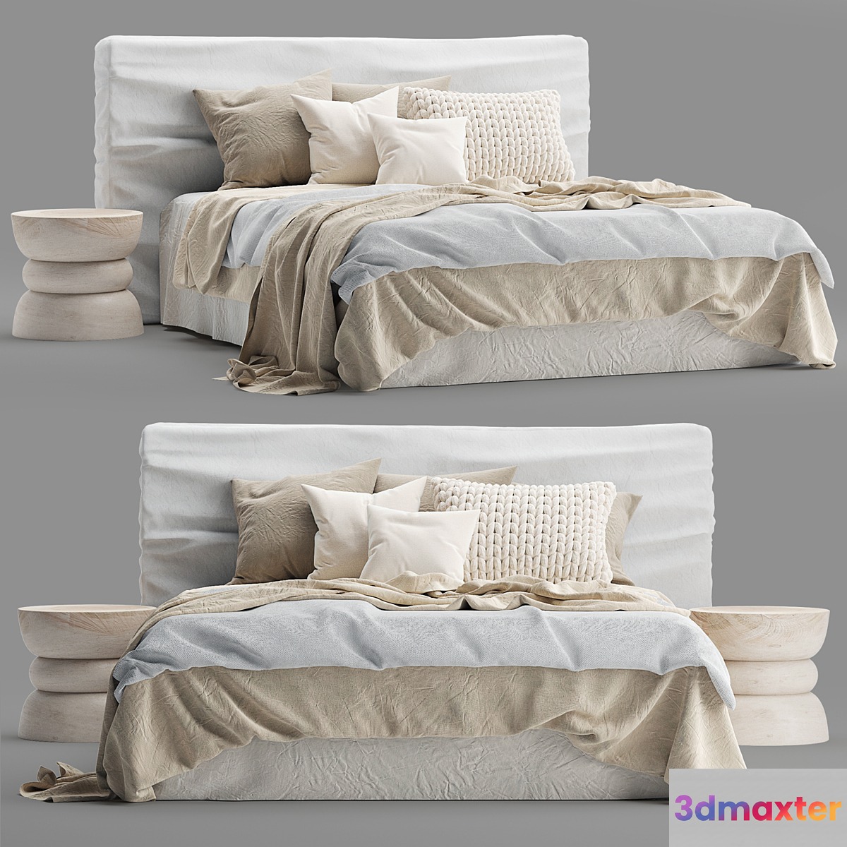 Zulu Upholstered Bed White - No.3