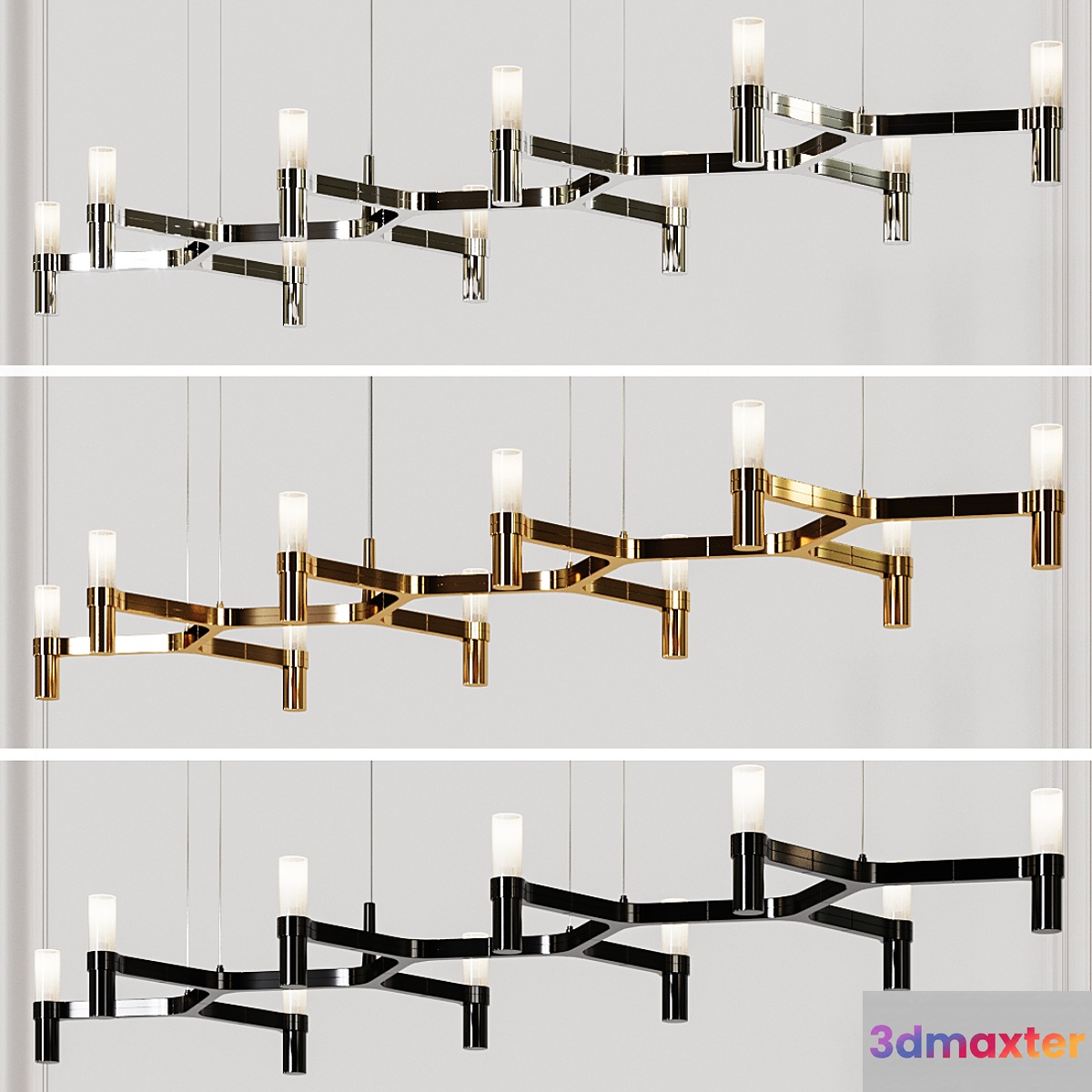 Nemo CROWN LINEA gold black and nickel 3D Max