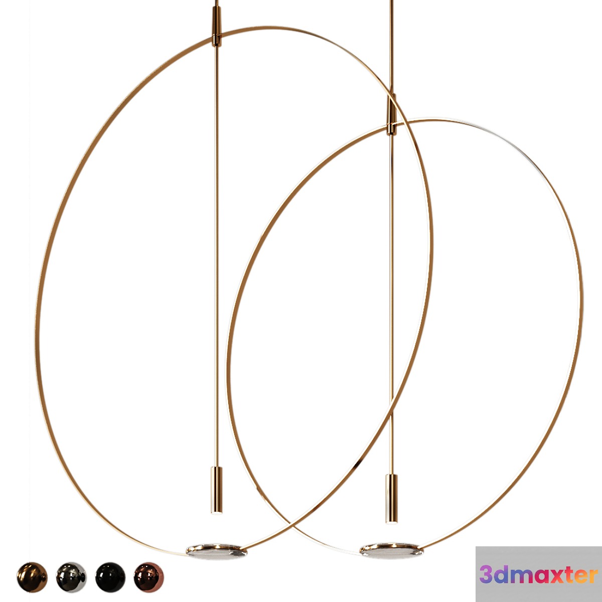 Giustini and Stagetti MAGNIFIER CEILING LAMP Gold Black Chrome Bromze - No.4