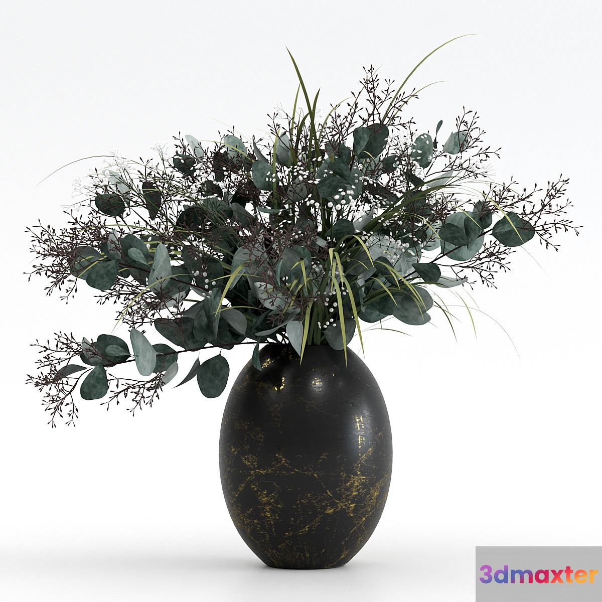 Bouquet of eucalyptus with grass
