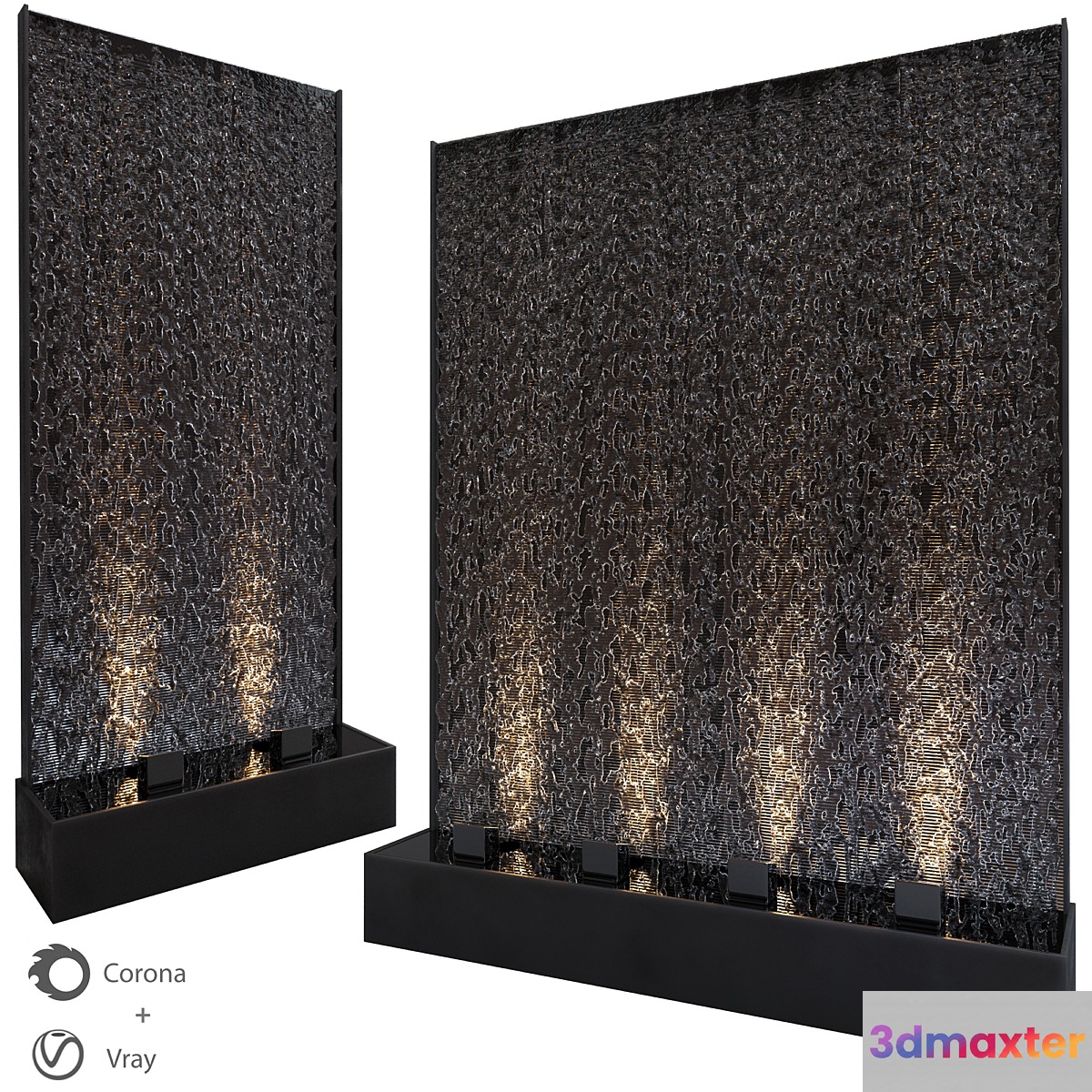 Wall water waterfall 3 3D Max