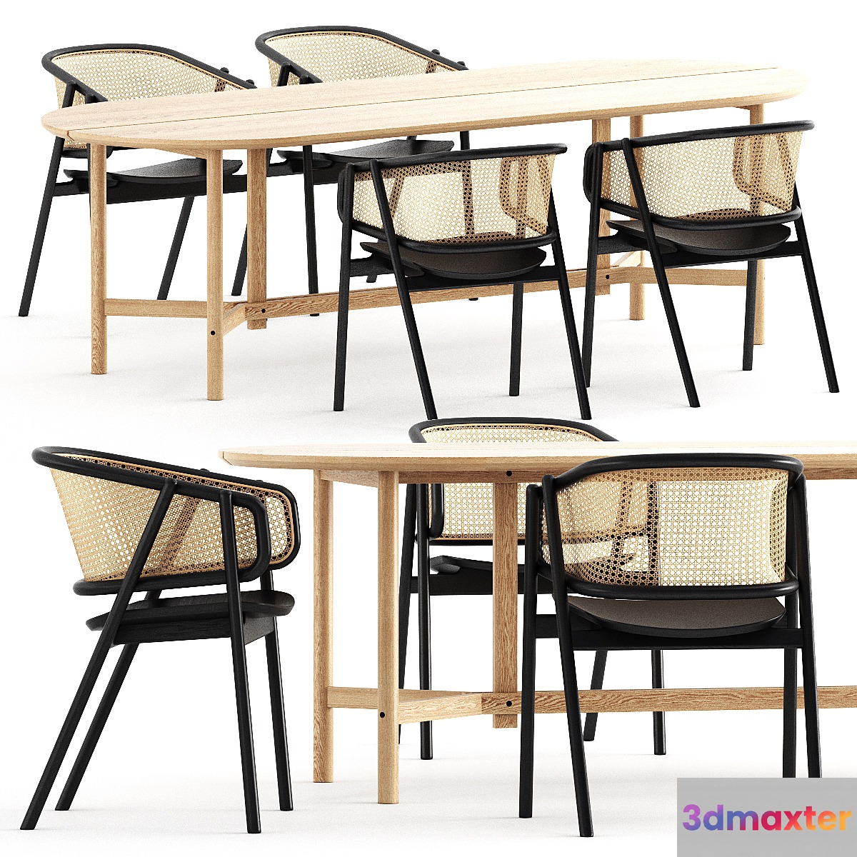 CANE ARMCHAIR - 01 ARCH TABLE - Y BASE - No.2
