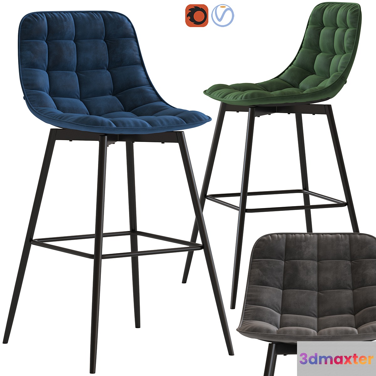 Home republic montreal stool 3D Max