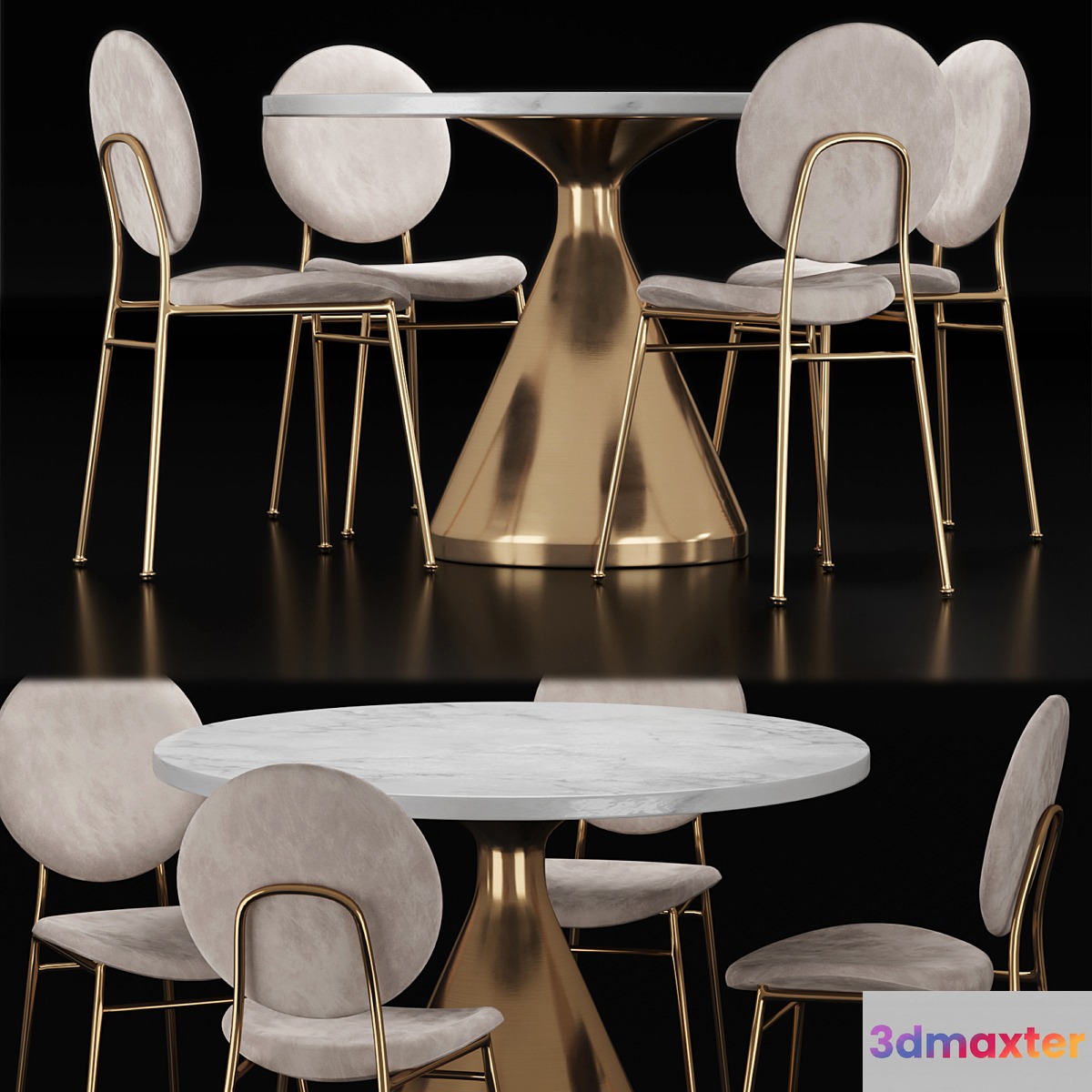West Elm Dining Set 1 - No.2 3D Max