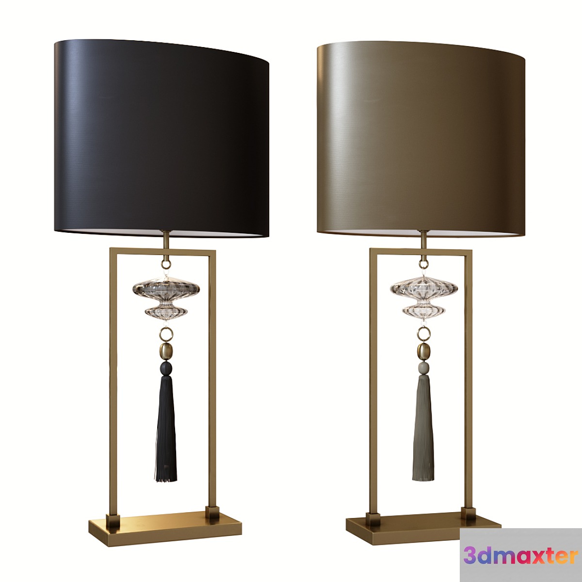 Constance nickel and black table lamp 3D Max
