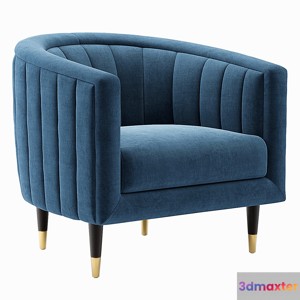 Fluted Juno Velvet Occasional Chair 3D Max