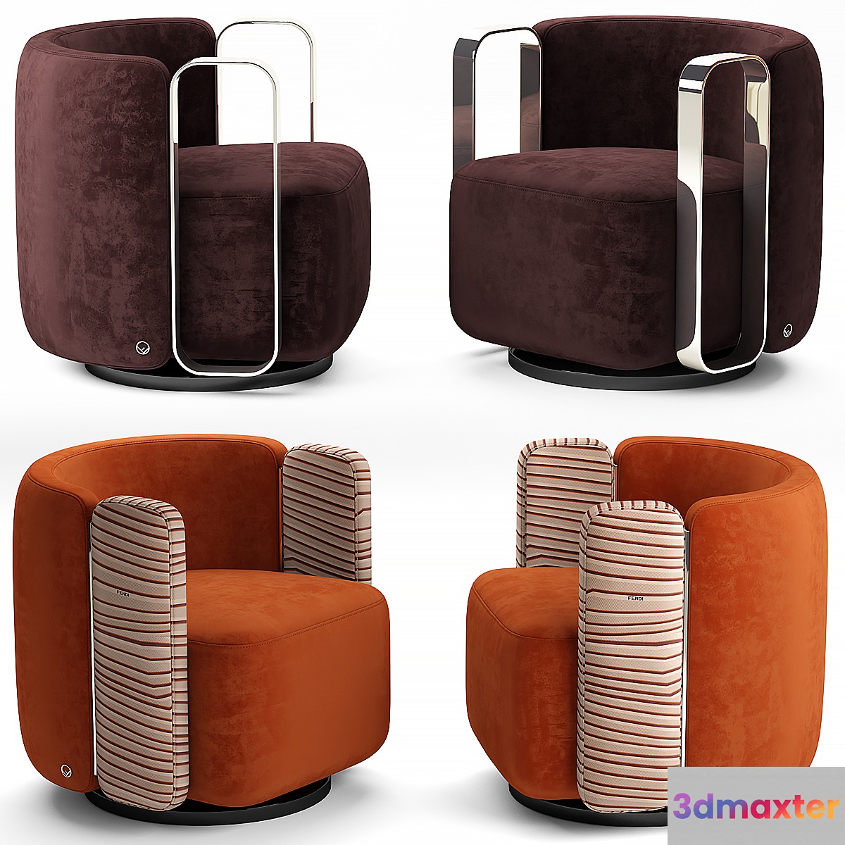 Armchair fendi casa 3D Max
