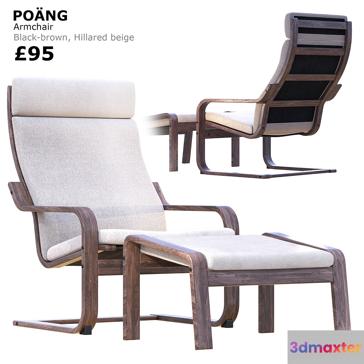 Ikea Poang Armchair 3D Max