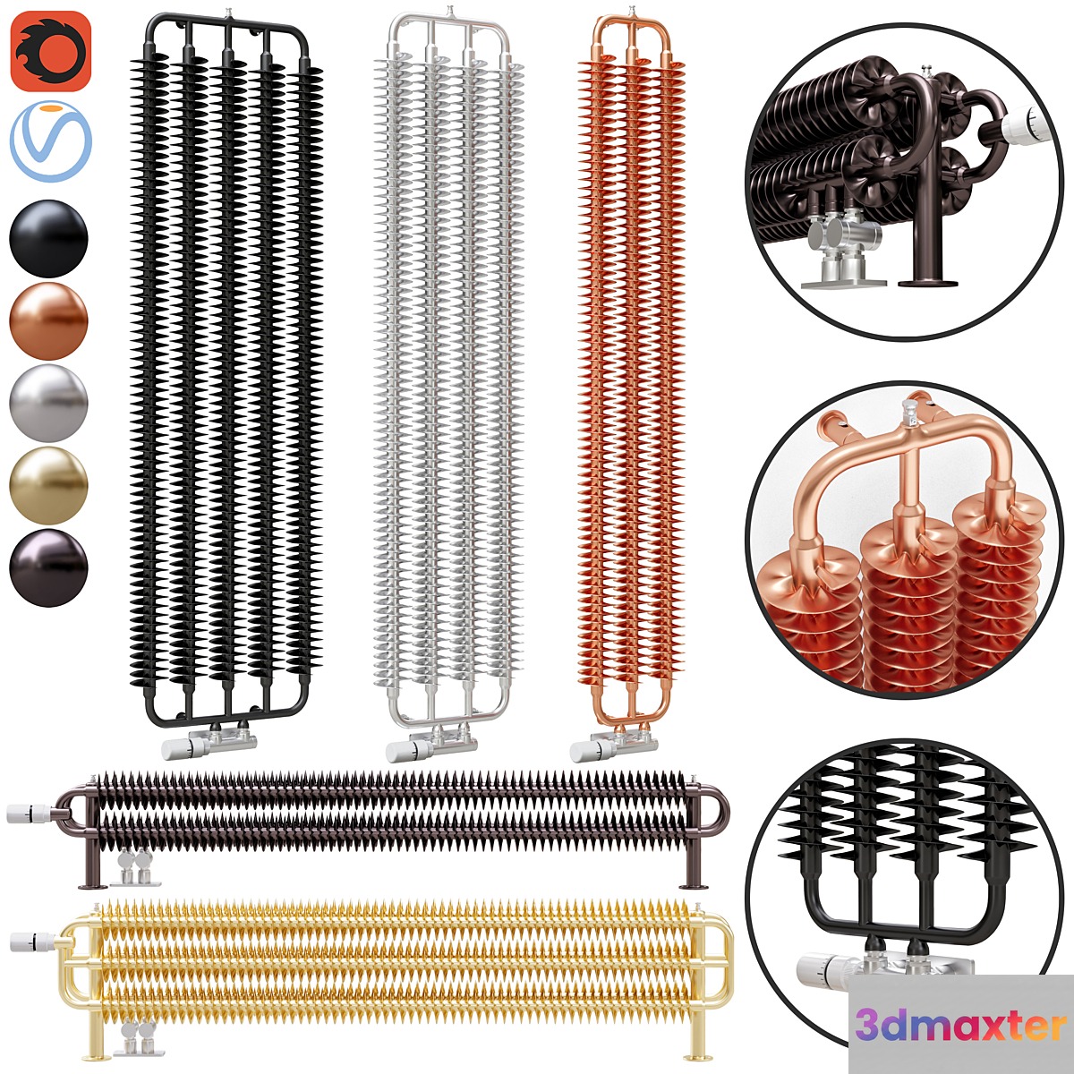 terma ribbon v radiator 3D Max