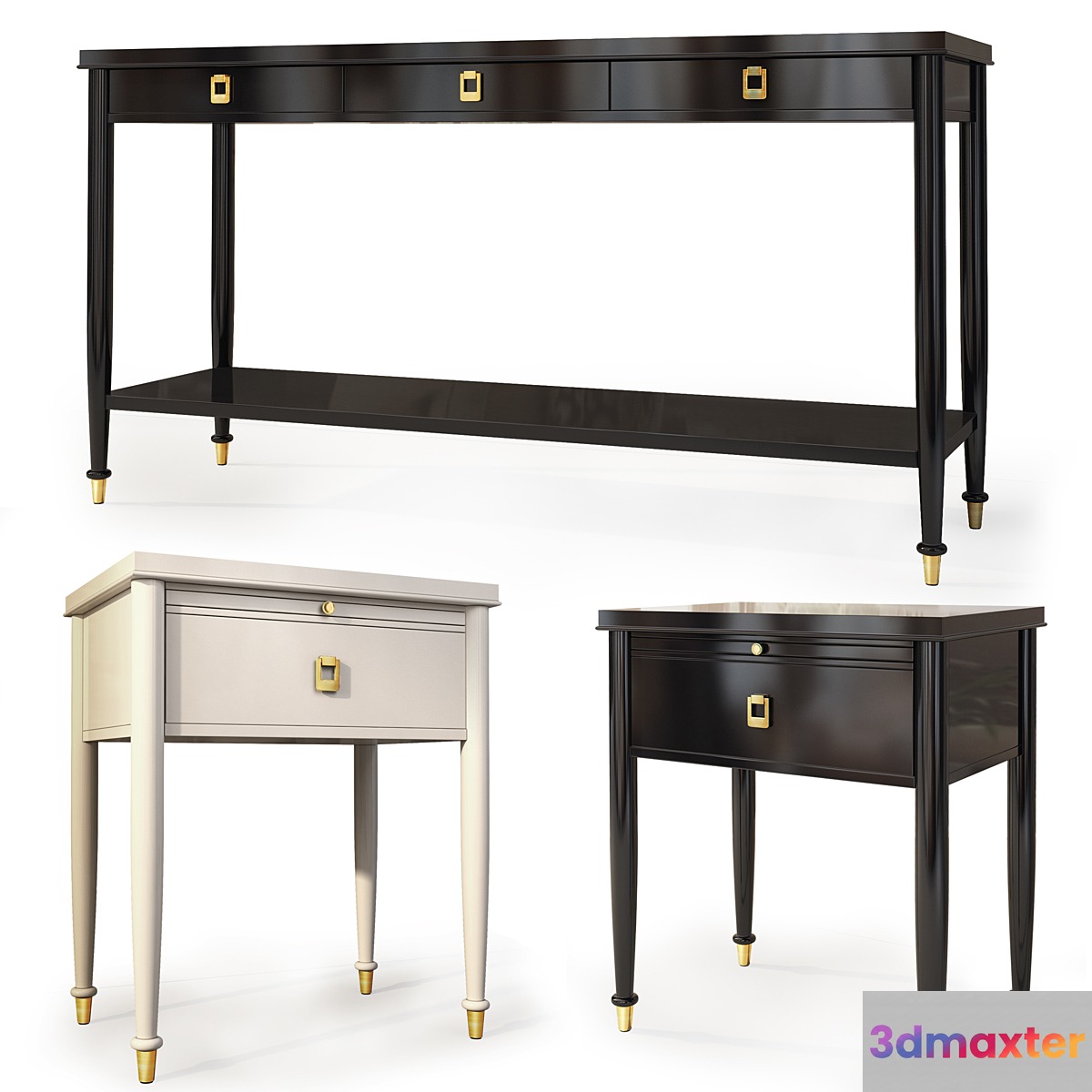 Chest _ console and nightstand Lacourte. Dresser nightstand by Williams Sonoma 3D Max