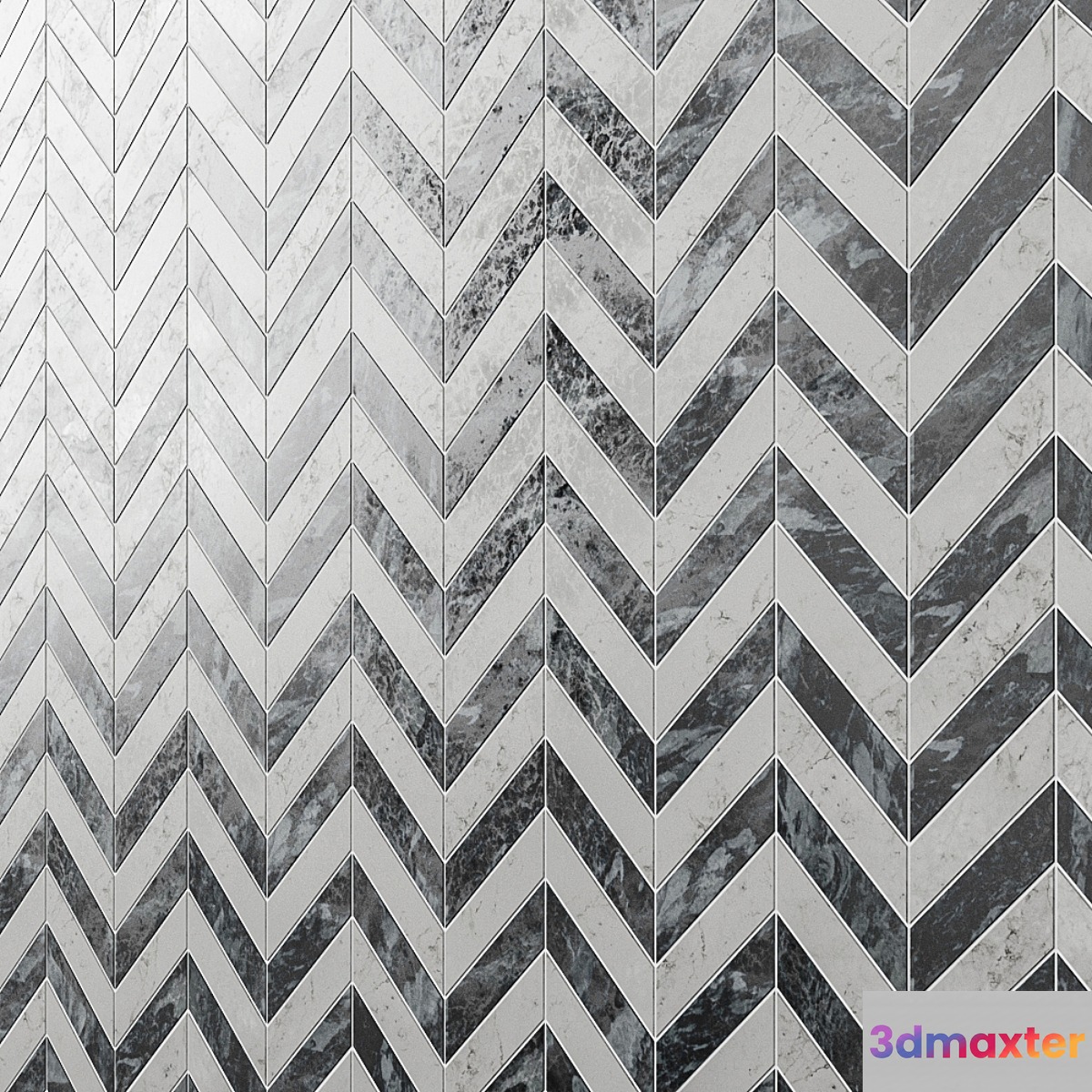 Talon Carrara & Bardiglio Marble Tile 3D Max
