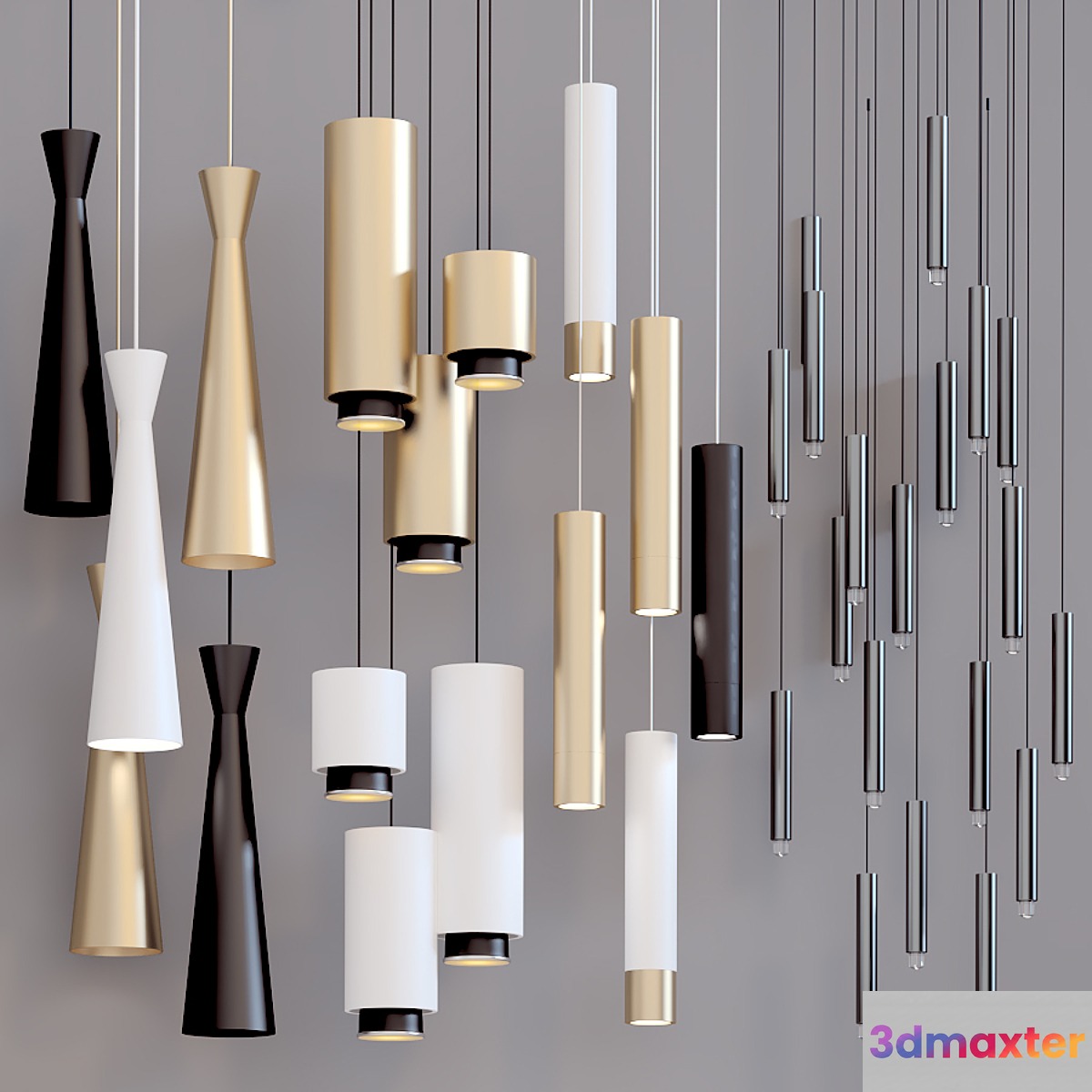 Collection Pendants set 9 Circa Fabbian Tradition Favor 3D Max