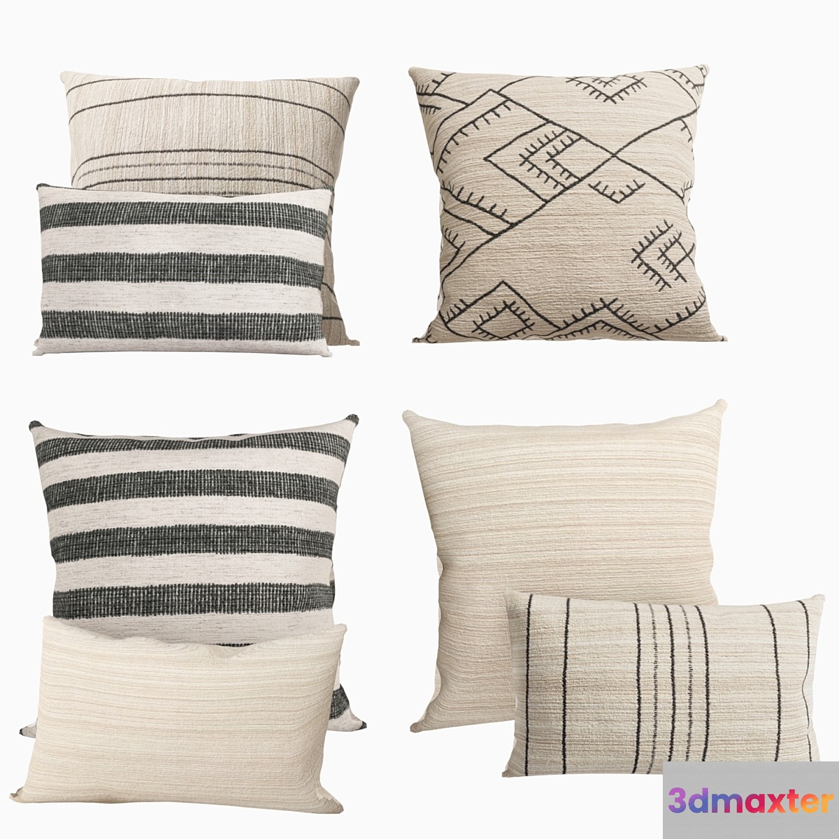 Pillows Restoration Hardware Collection Moroccan Jacquard Chenille 3D Max