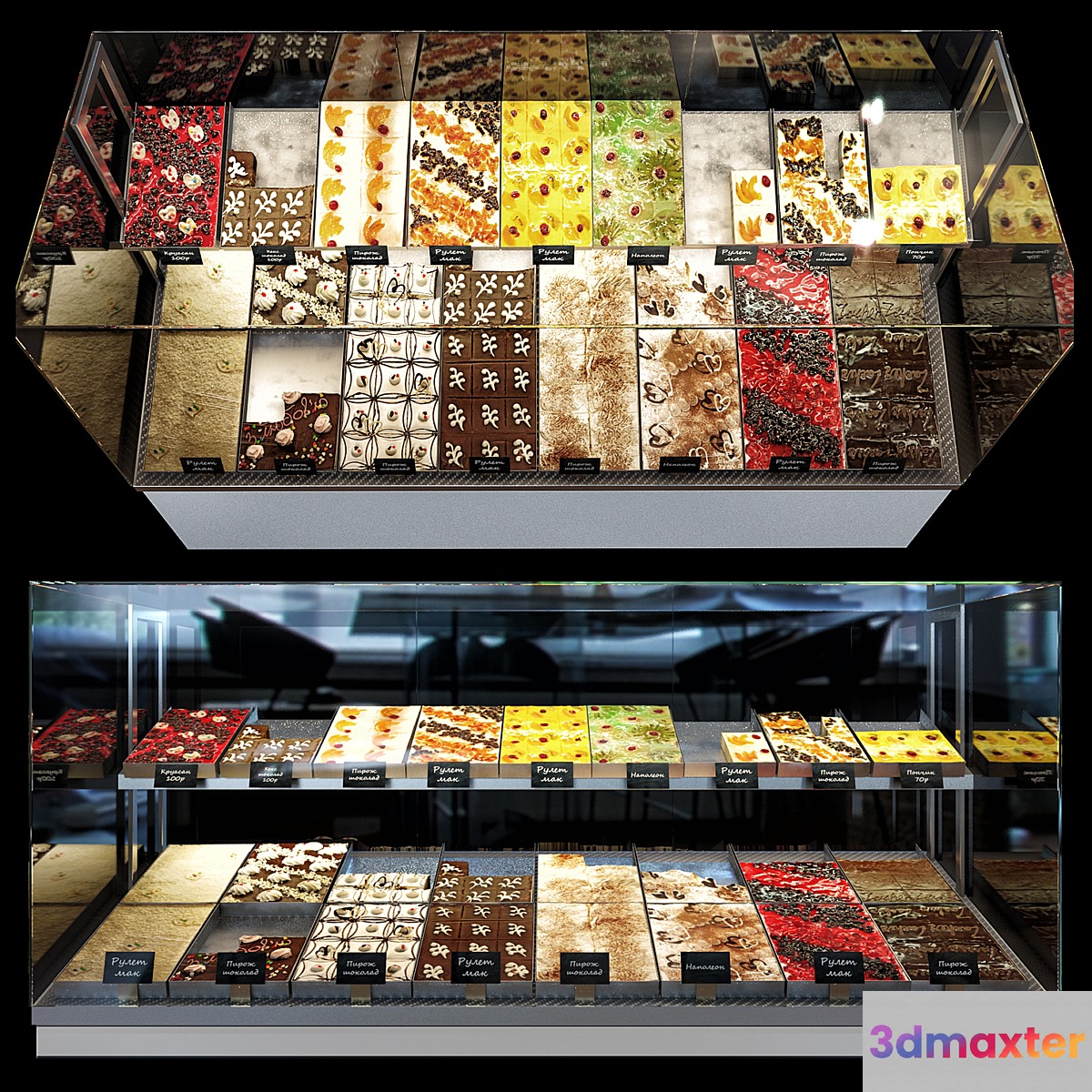 Confectionery showcase 3D Max