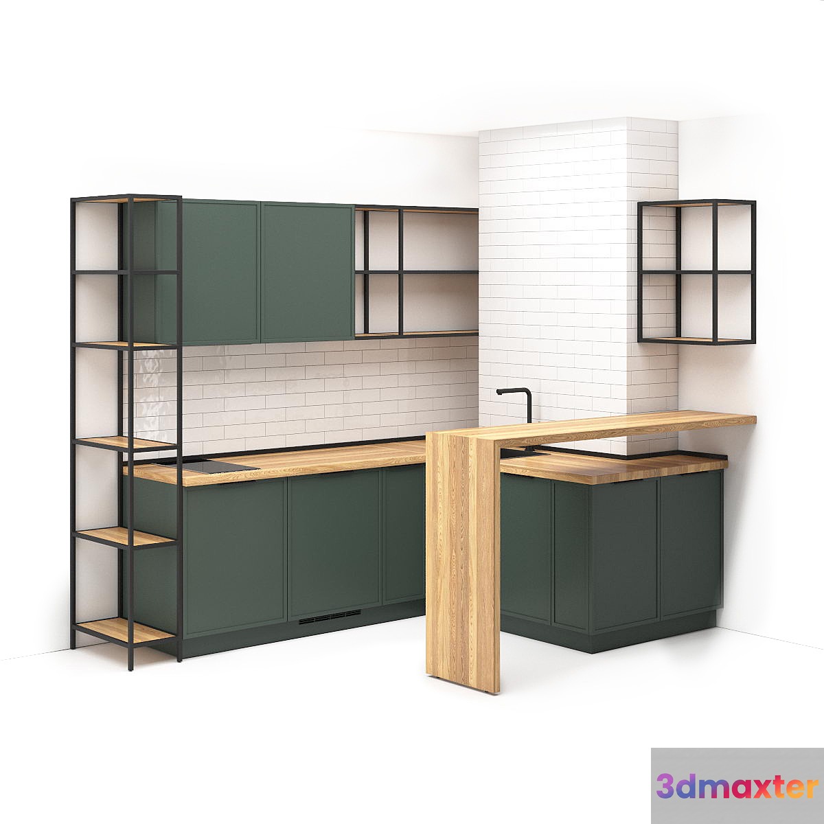 Small kitchen in studio apartment 02 - No.2 3D Max