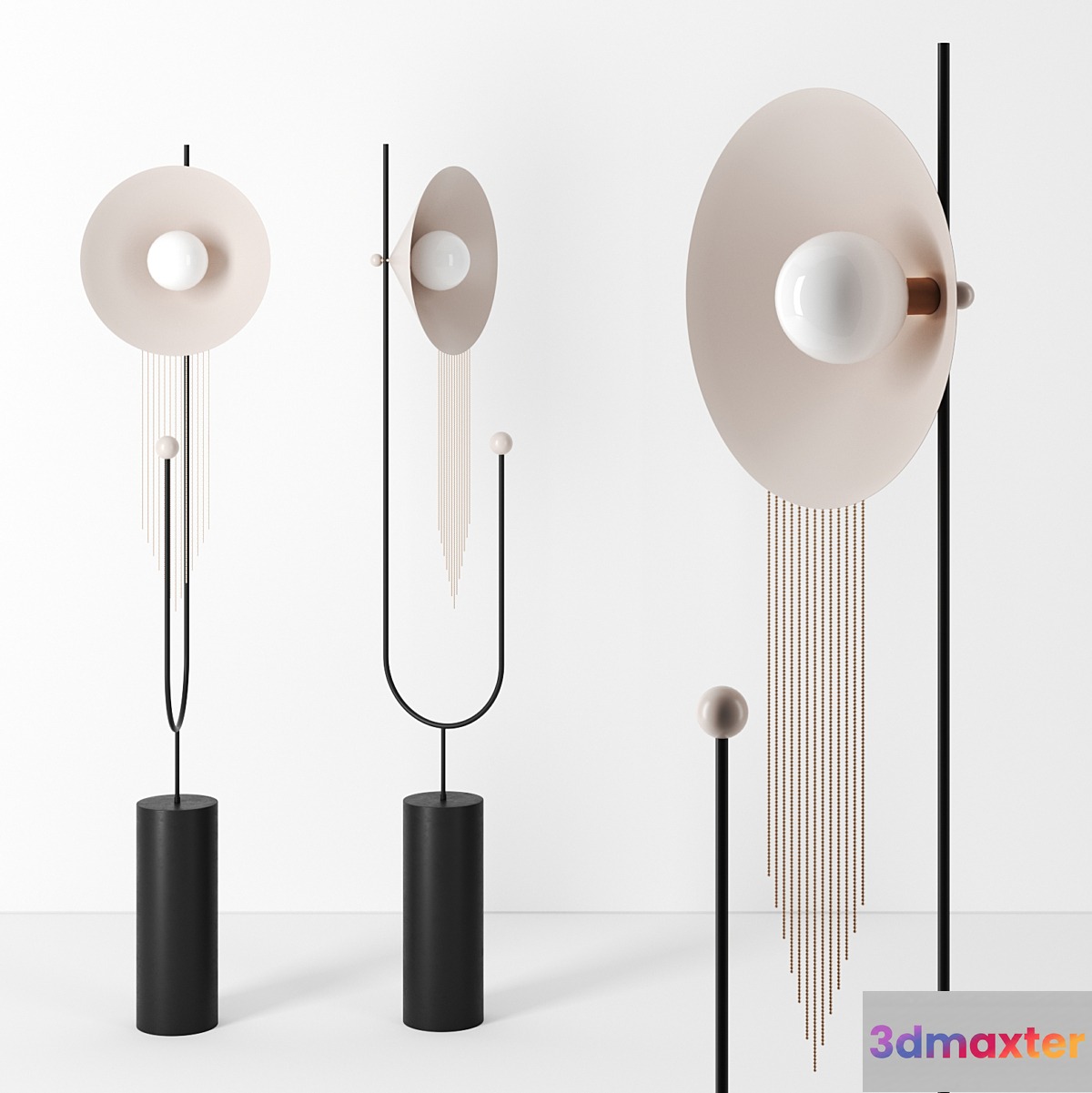 Floor Lamp With Hair by Adir Yakobi 3D Max