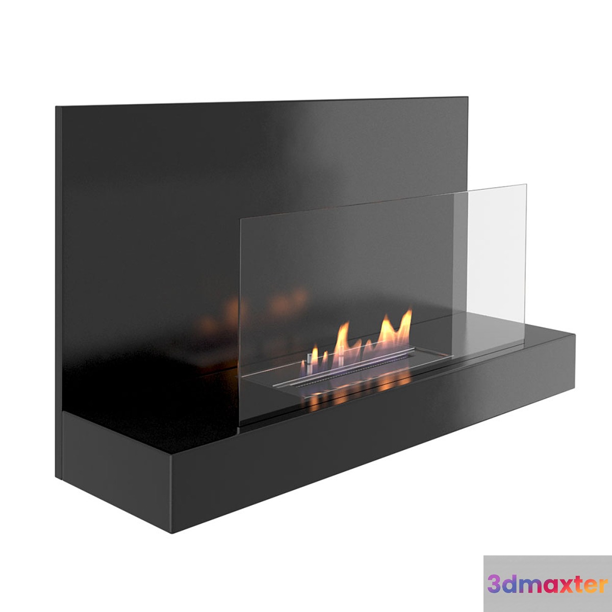 Animated fireplace Clement Nero _ Bianco - No.4