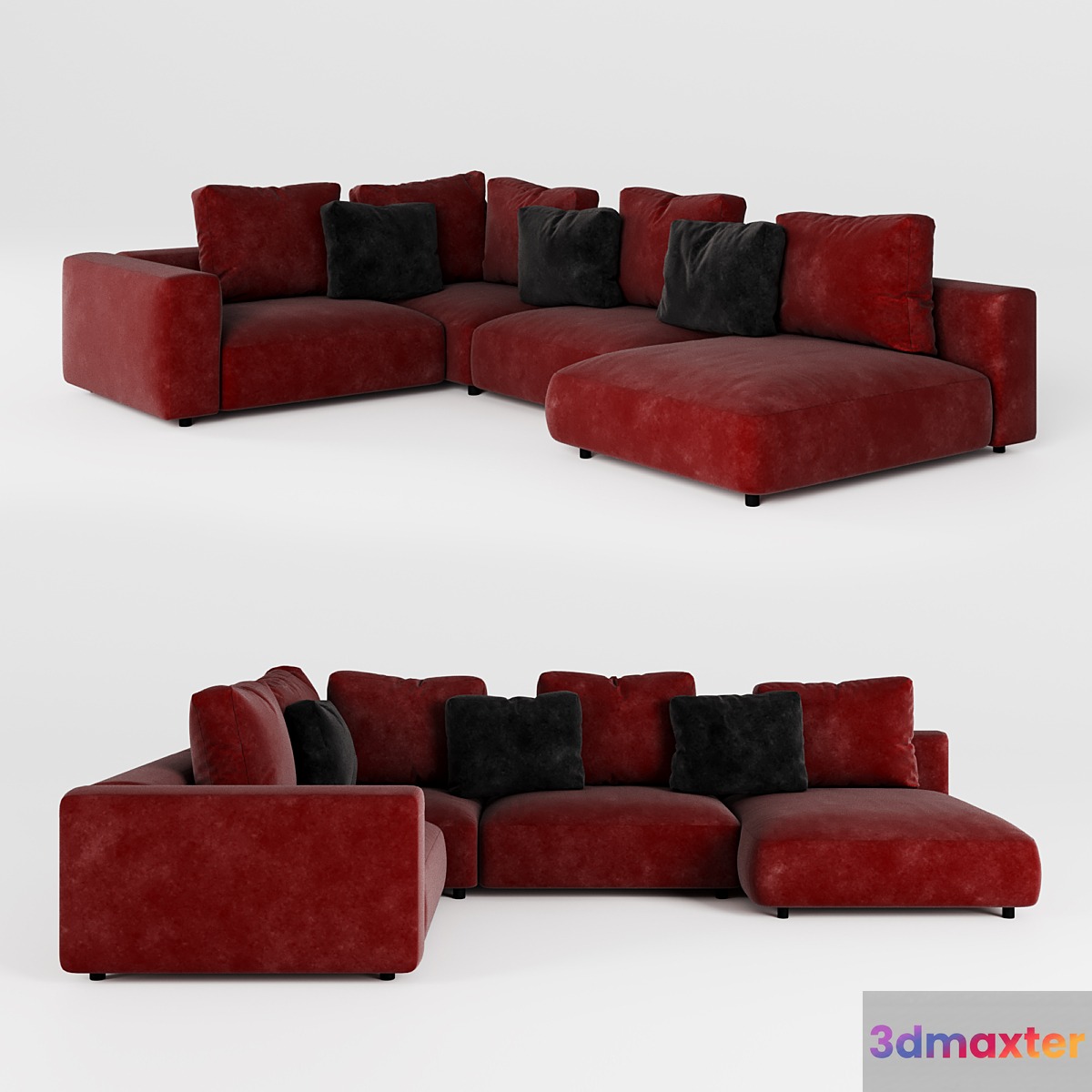 Relax sofa P-shaped 3D Max