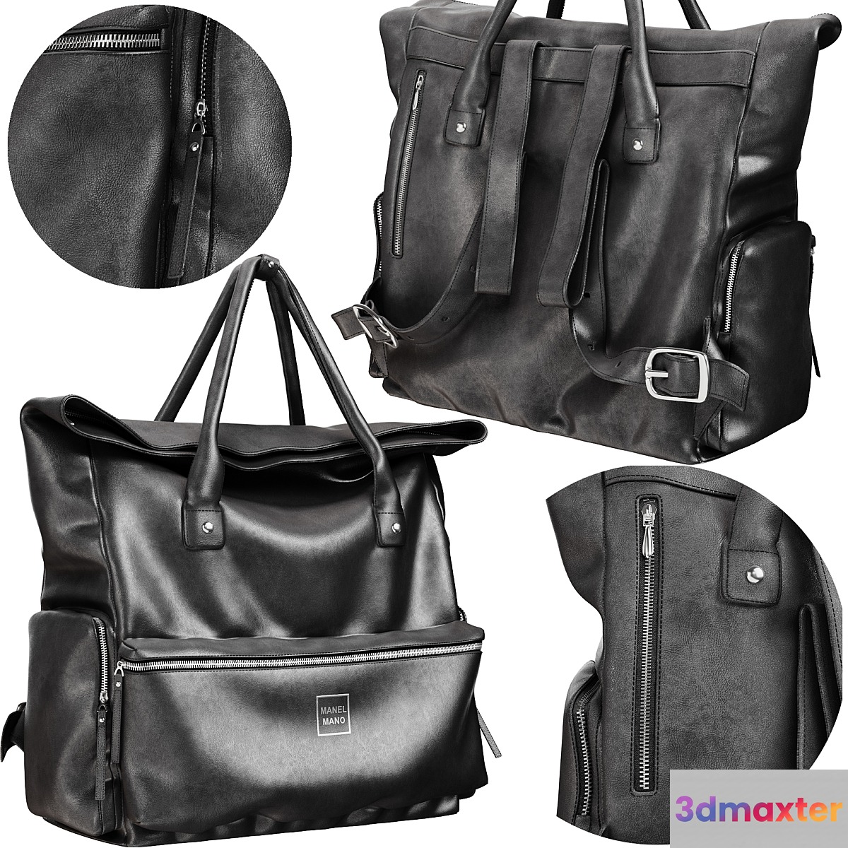A leather backpack