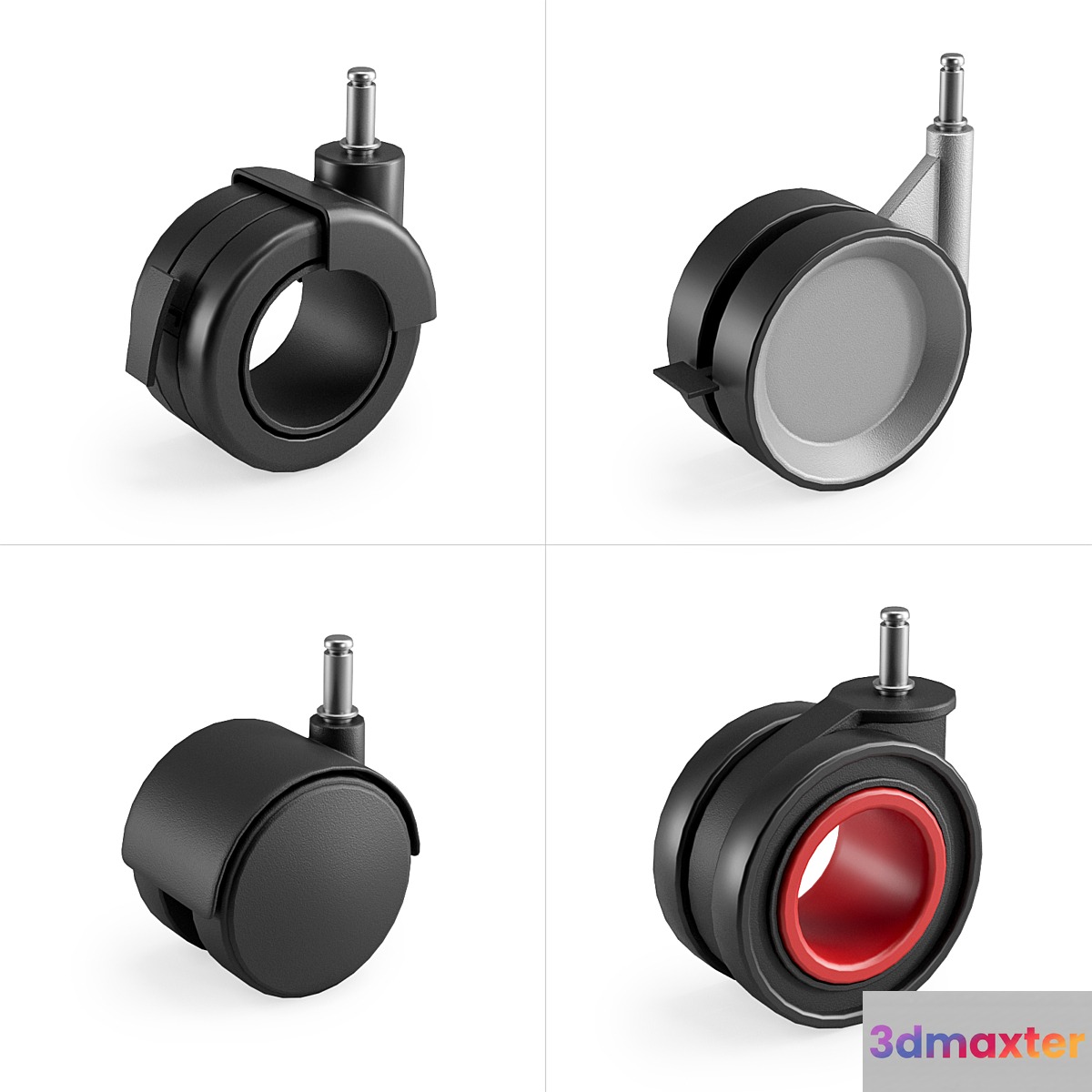 Casters set 3 3D Max