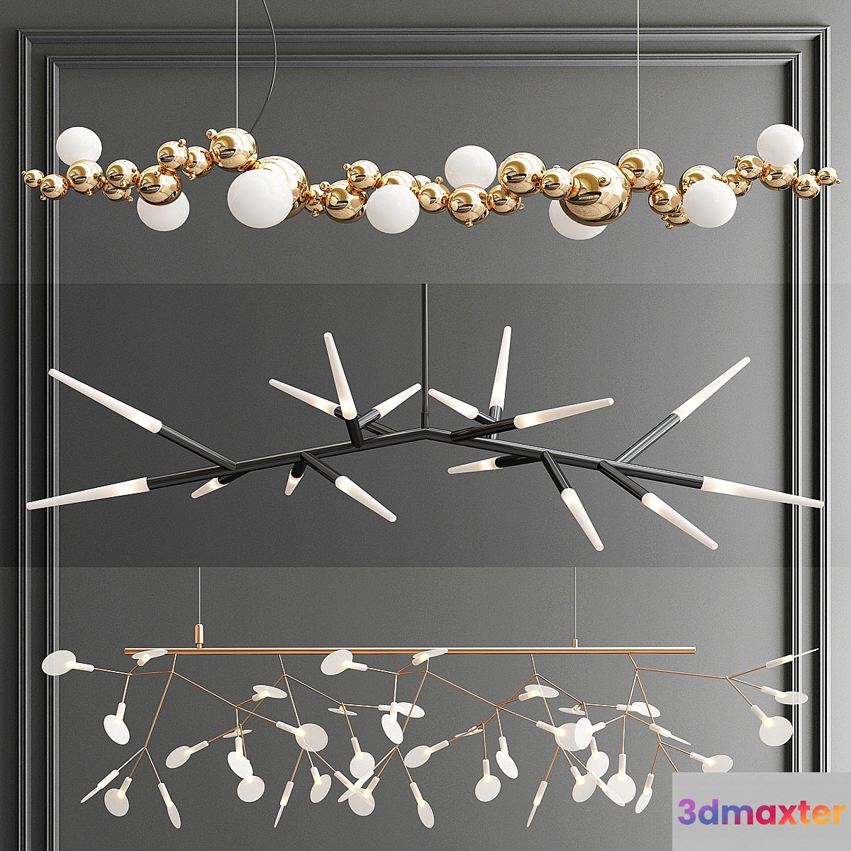 Trend Branching Chandelier - 3 types 3D Max Trend Branching Chandelier - 3 types 3D Max