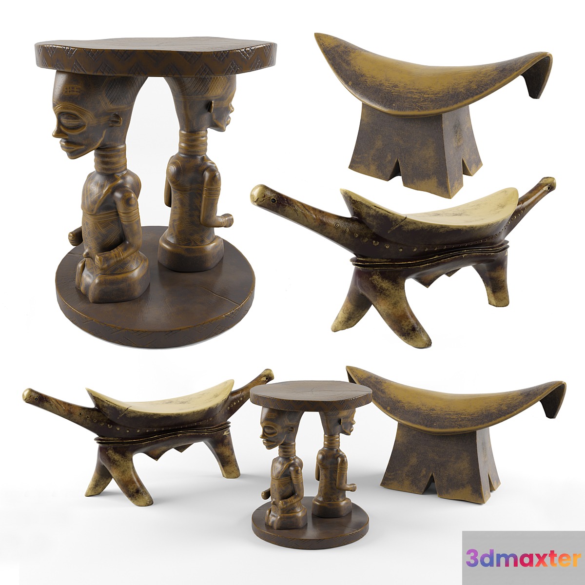 Dinka stool set