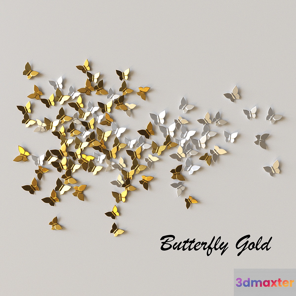 Butterfly gold 3D Max