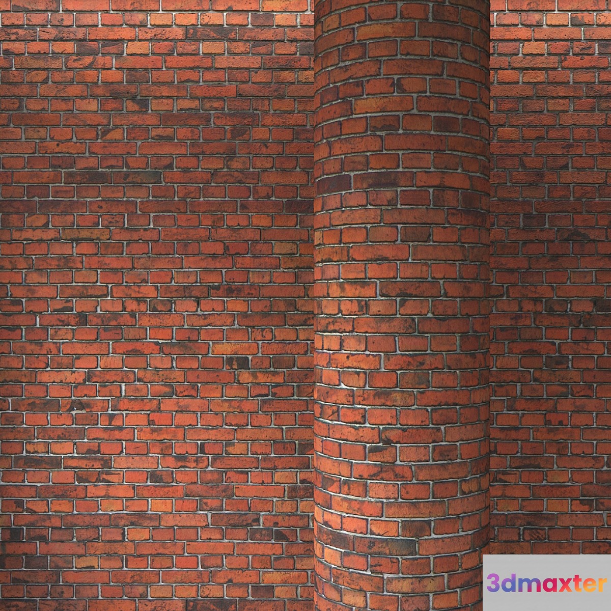 Brick red masonry 3D Max