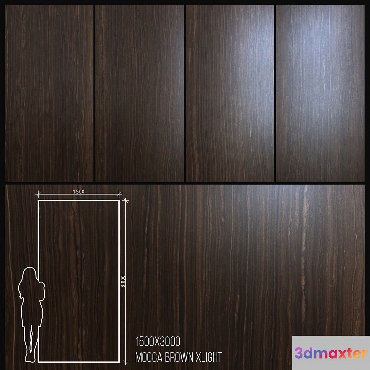 Ceramic Tile Urbatek Porcelanosa Xlight Mocca Brown 1500x3000 3D Max