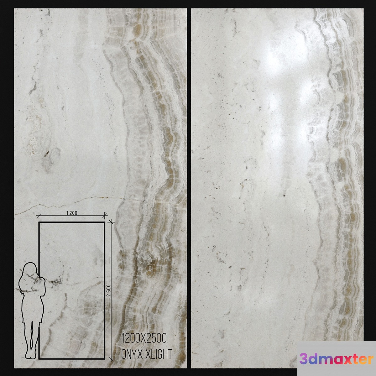 Ceramic Tile Urbatek Porcelanosa Xlight Onyx 1200x2500 3D Max